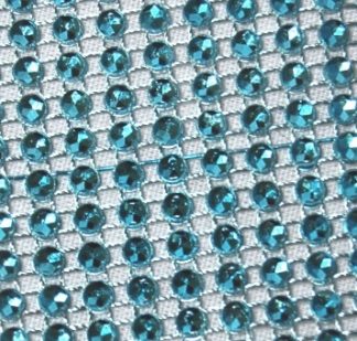 1 Row x 10 Metres - Aquamarine Diamante Effect Cake Ribbon