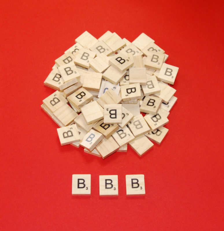Pack of 20 - Letter 'B' Scrabble Wooden Tiles