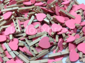 30mm Pink Love Heart Pegs