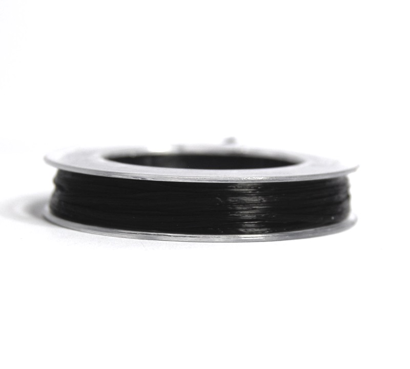 Pack of 1 Roll - 0.8mm x 10m Black Elastic Strong & Stretchy Beading Wire
