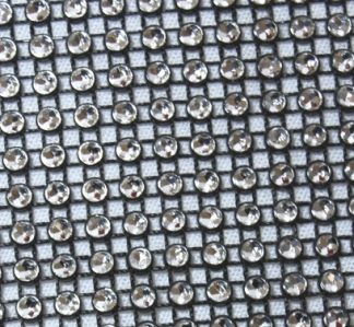 12 Rows x 1 Metre - Black With Silver Diamante Effect Cake Ribbon