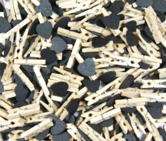 30mm Black Loveheart Pegs