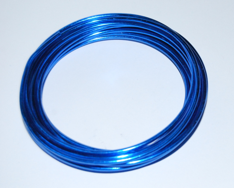 Pack of 1 - Royal Blue 3mm x 5m Aluminium Wire