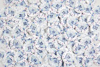 30mm Wooden Buttons - Blue Butterflies