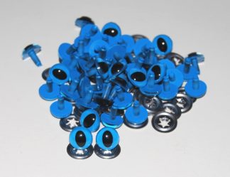 Pack of 50 Pairs - 21mm Blue Cat Crystal Eyes with Metal Backs