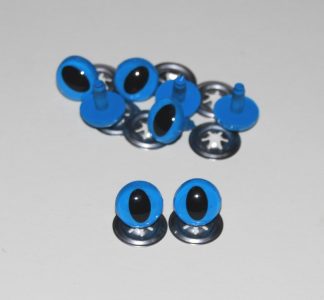 Pack of 4 Pairs - 9mm Blue Cat Crystal Eyes with Metal Backs