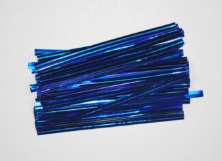3"/8cm Blue Twist Ties