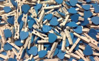 30mm Blue Loveheart White Pegs