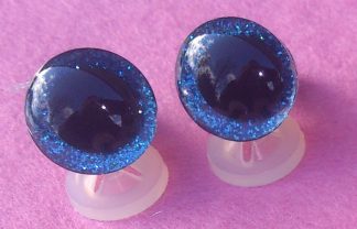 30mm Blue 3D Glitter Sparkle Eyes with Plastic Backs