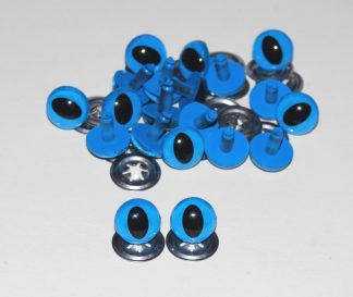 Pack of 10 Pairs - 10.5mm Blue Cat Crystal Eyes with Metal Backs