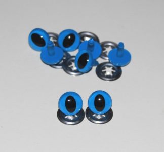 Pack of 4 Pairs - 10.5mm Blue Cat Crystal Eyes with Metal Backs