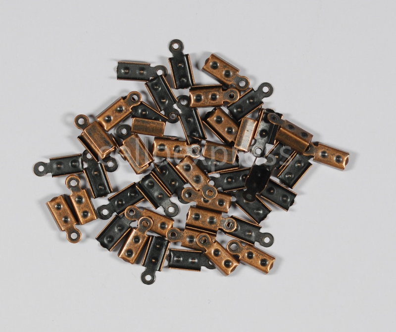 12mm x 5mm Red Copper Cord Ends - Pack of 50