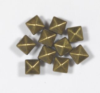 Pack of 10 - 10mm Brass Pyramid Rivets