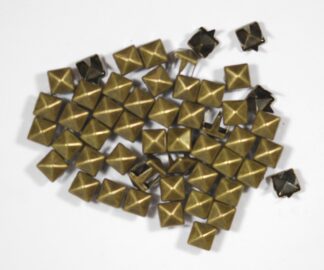 Pack of 100 - 10mm Brass Pyramid Rivets