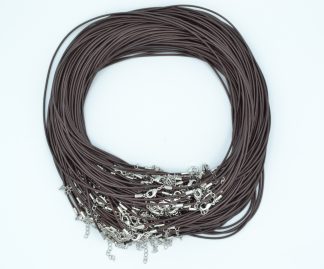18.1" x 2mm Black Thick Waxed Cord Necklaces Nickel Free