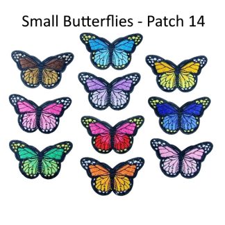 Small Butterflies Set of 12 (Patch 14) - Sew/Iron On Embroidered Patches