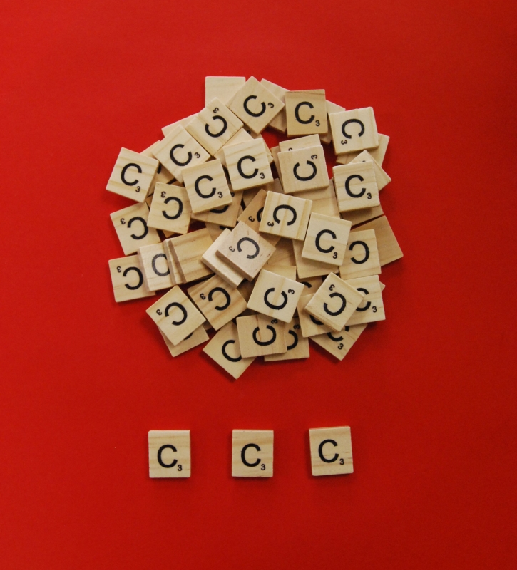 Pack of 20 - Letter 'C' Scrabble Wooden Tiles