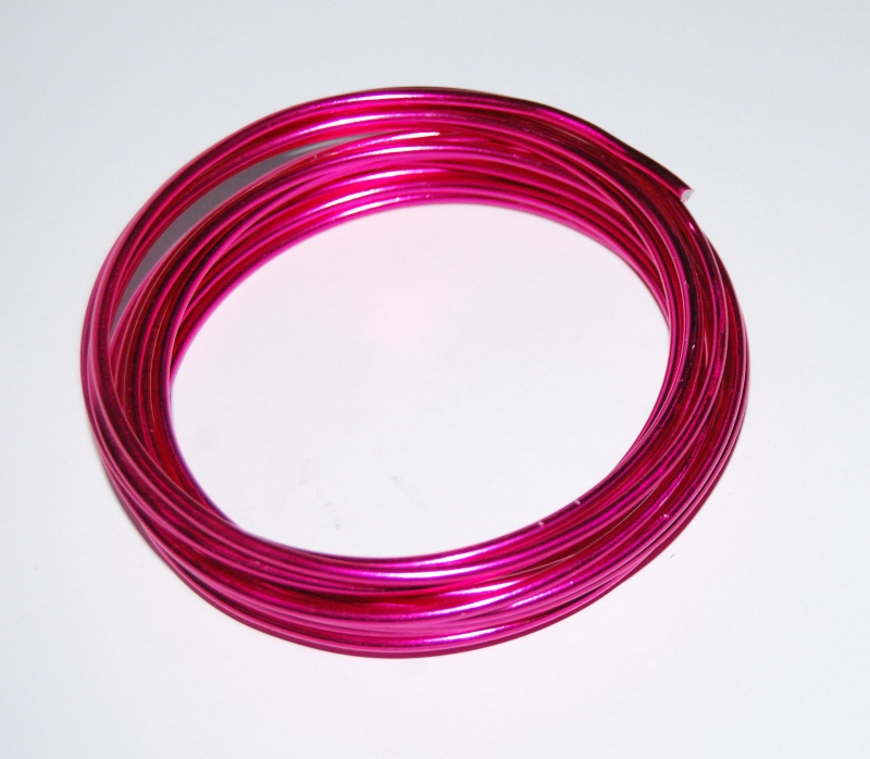 Pack of 1 - Camellia Pink 3mm x 5m Aluminium Wire
