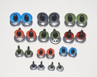 12mm Mixed Cats Metal Back Eyes