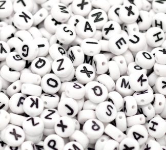 Round Acryllic Alphabet Beads - 7mm x 4mm