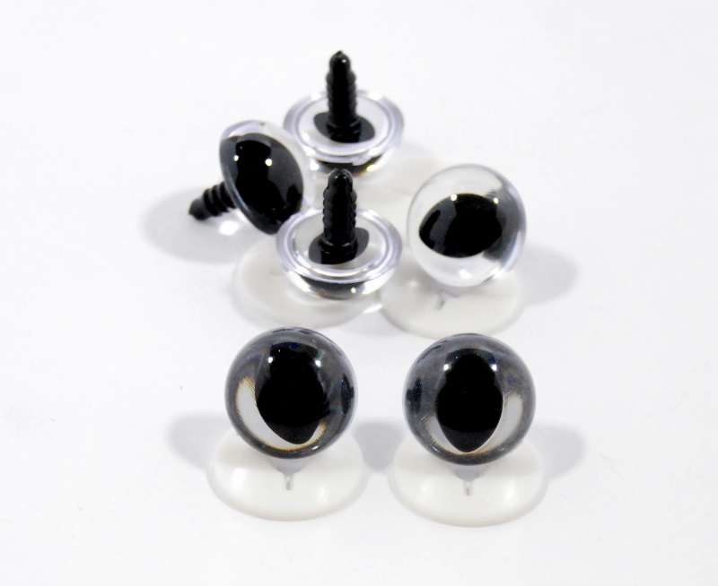 Pack of 3 Pairs 18mm Clear Cats Eyes with Plastic Backs CelloExpress