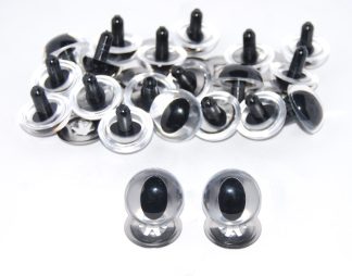 Pack of 25 Pairs - 10.5mm Clear Cat Crystal Eyes with Metal Backs