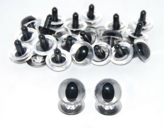 Pack of 25 Pairs - 21mm Clear Cat Crystal Eyes with Metal Backs