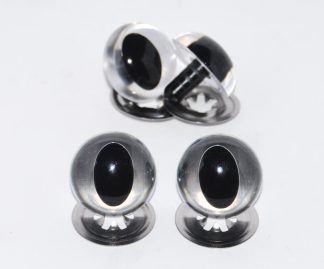 Pack of 2 Pairs - 24mm Clear Cat Crystal Eyes with Metal Backs