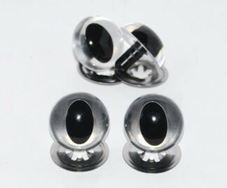 Pack of 2 Pairs - 21mm Clear Cat Crystal Eyes with Metal Backs