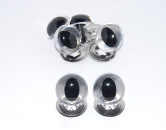 Pack of 3 Pairs - 9mm Clear Cat Crystal Eyes with Metal Backs