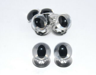 Pack of 3 Pairs - 21mm Clear Cat Crystal Eyes with Metal Backs