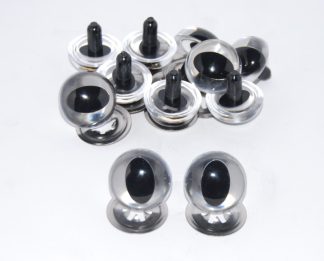 Pack of 5 Pairs - 10.5mm Clear Cat Crystal Eyes with Metal Backs