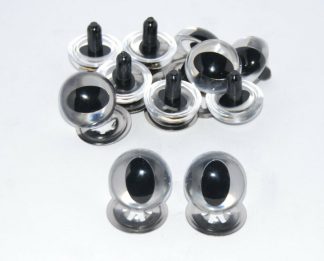 Pack of 5 Pairs - 21mm Clear Cat Crystal Eyes with Metal Backs