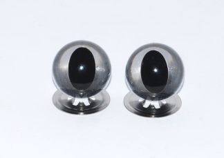 9mm Clear Cats Eyes Metal Back