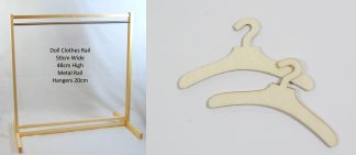 Pack of 1 - 50cm Wooden Clothes Rail + 10 Hangers
