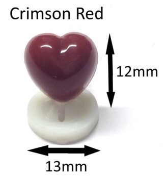 Crimson 13 x 12mm Heart Noses