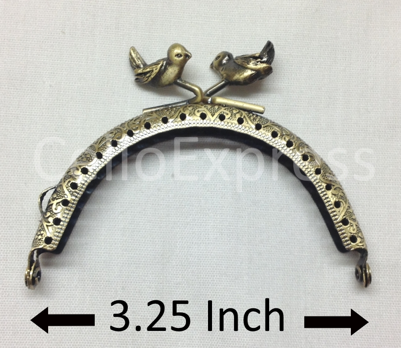 Pack of 1 - Curved Type 5 - Purse Clasp 3.25" - Antique Brass