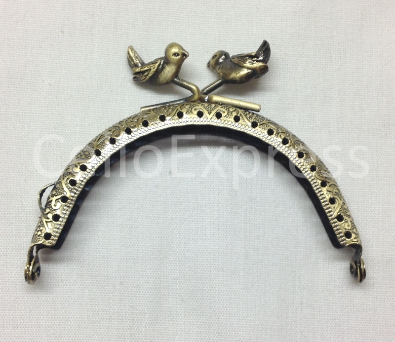 Pack of 5 - Curved Type 5 - Purse Clasp 3.25" - Antique Brass