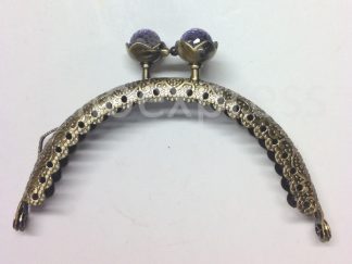 Pack of 1 - Curved Type 8 - Purse Clasp 3.25" - Antique Brass