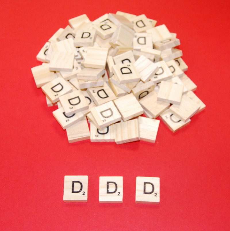 Pack of 20 - Letter 'D' Scrabble Wooden Tiles