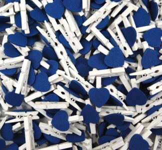 30mm DarkBlue LoveHeartWhitePegs