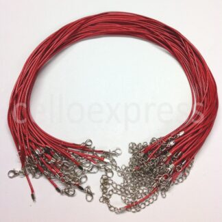 Dark Red Waxed Cord Necklaces