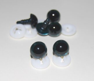Pack of 3 Pairs - 10mm Dark Grey Glass Like Eyes with Plastic Backs