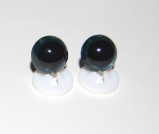 Pack of 1 Pair - 10mm Dark Grey Glass Like Eyes with Plastic Backs