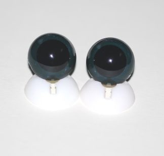 Pack of 1 Pair - 18mm Dark Grey Glass Like Eyes with Plastic Backs