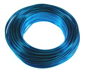 Pack of 1 - Dodger Blue 3mm x 25m Aluminium Wire