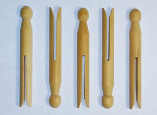 Pack of 10 - Wooden Dolly Pegs - Plain Wooden Craft Pegs