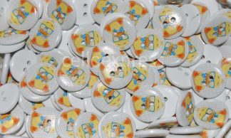 Children's Printed Wooden Buttons (Duck - 20mm)
