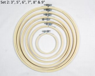 Set 2: 3", 4", 5", 6", 7", 8" & 9" Bamboo Embroidery Hoop - Cross Stitch/Tapestry Frame