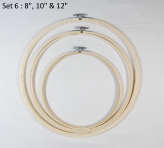 Set 6: 8", 10" & 12" Bamboo Embroidery Hoop - Cross Stitch/Tapestry Frame